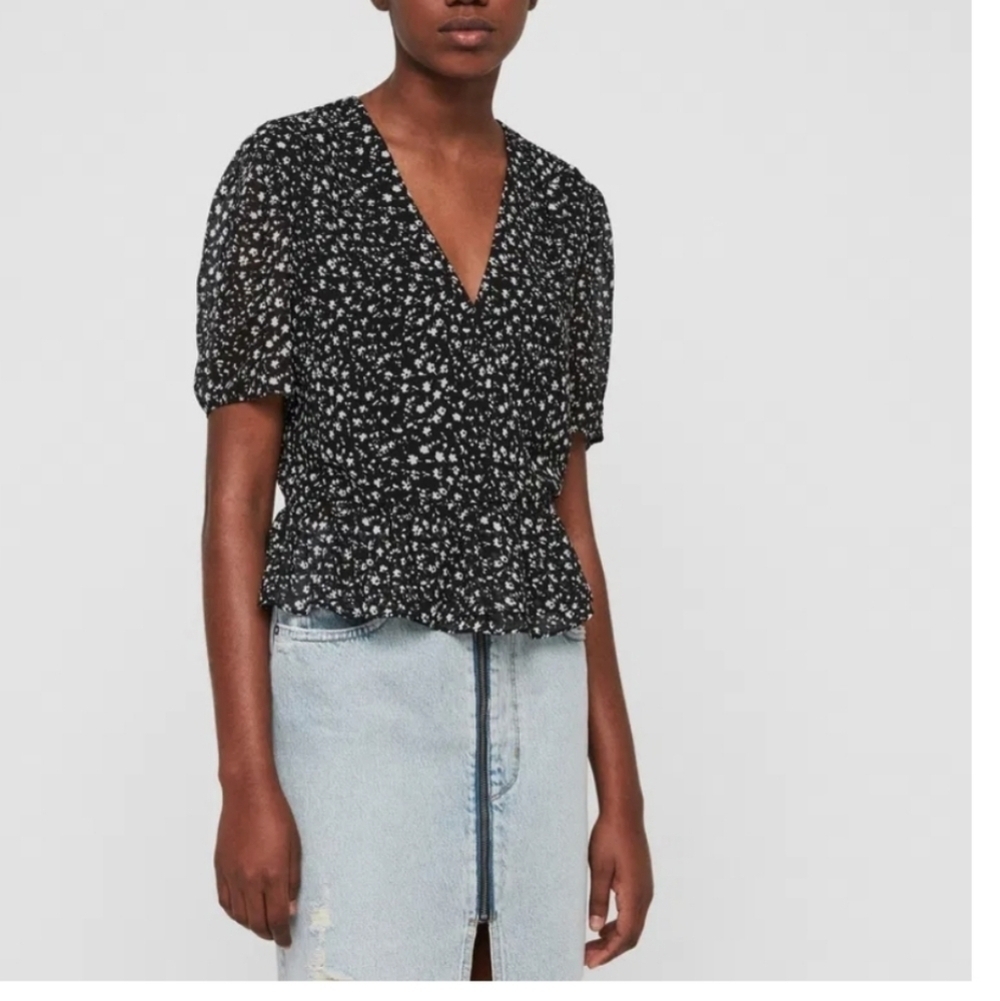 All Saints Ilia Pippa Peplum Top Size 0